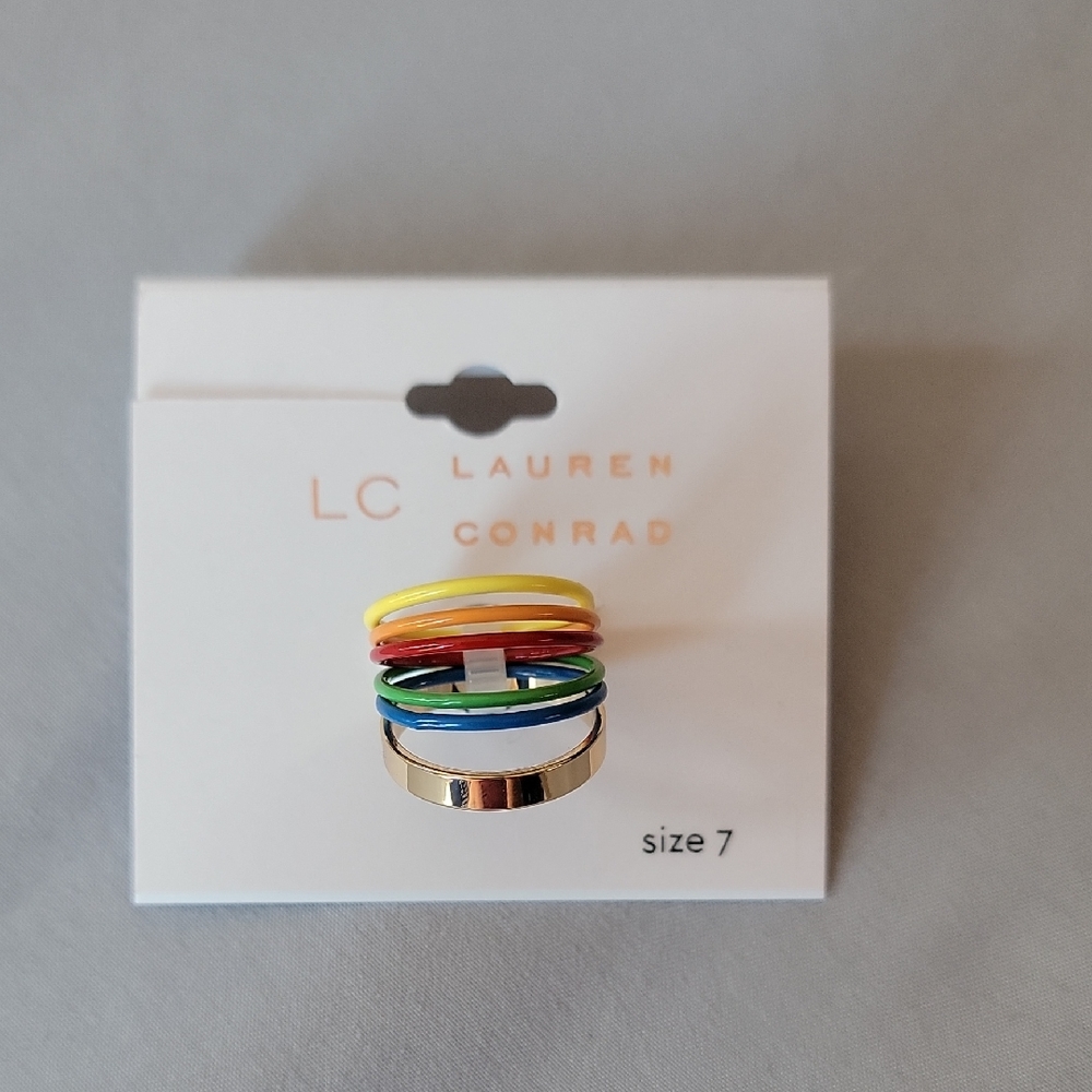 Lauren Conrad Multicolor Stackable Rings - Size 7